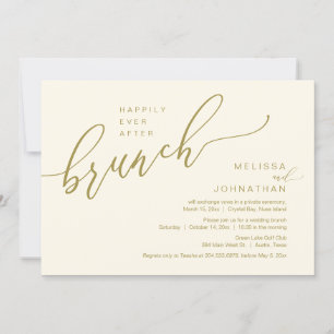 Invitation Heureux Jamais après Mariage Elopement Brunch