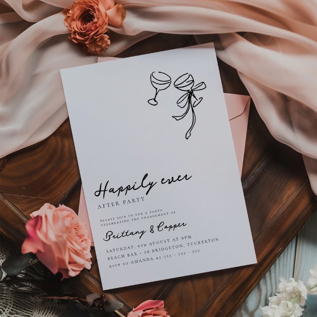 Invitation Heureux Jamais après Scribble Bow Elopement Mariag (Créateur téléchargé)