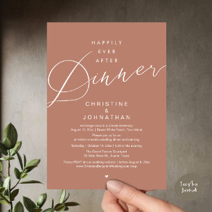 Invitation Heureux pour toujours après dîner, Mariage Romanti