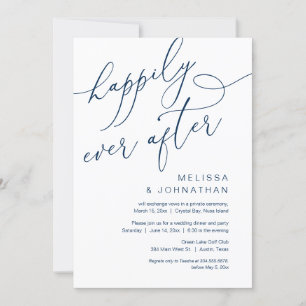 Invitation Heureux Pour Toujours, Dîner de Fête de Mariage en