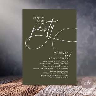 Invitation Heureux Pour Toujours Dîner de Mariage Moderne Élé