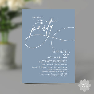 Invitation Heureux Pour Toujours Dîner de Mariage Moderne et 
