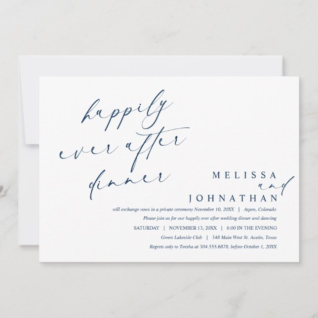 Invitation Heureux pour toujours dîner et danse  (Devant)