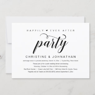 Invitation Heureux pour toujours, fête de mariage en fuite