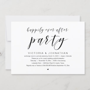 Invitation Heureux pour toujours, Mariage Elopement Party