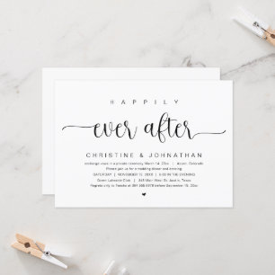 Invitation Heureux pour toujours, Mariage Elopement Party