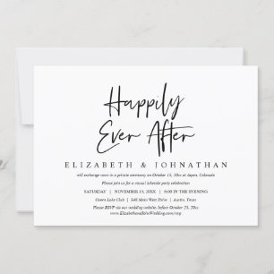Invitation Heureux Pour Toujours, Mariage Intime et Décontrac