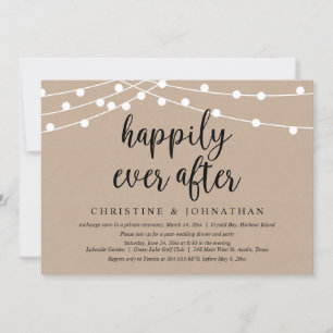 Invitation Heureux Pour Toujours, Mariage Intime Fête