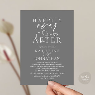Invitation Heureux Pour Toujours, Réception de Mariage Modern