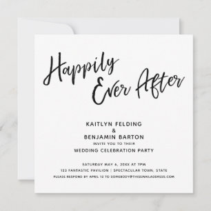 Invitation Heureux Pour Toujours Réception De Mariage Moderne