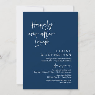 Invitation Heureux toujours après Brunch, Elopement Navy Blue