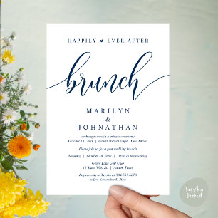Invitation Heureux toujours après Brunch, Mariage de poste