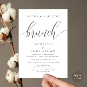 Invitation Heureux toujours après Brunch, Mariage de poste