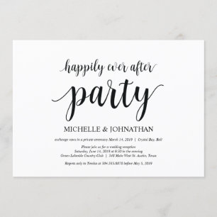 Invitation Heureux toujours après la fête, mariage elopement 