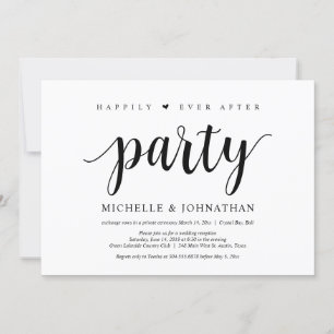 Invitation Heureux toujours après la fête, mariage elopement
