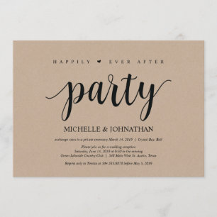 Invitation Heureux toujours après la fête, mariage elopement 