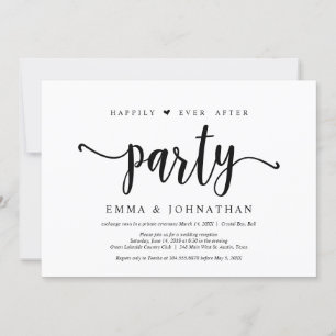 Invitation Heureux toujours après la fête, mariage elopement
