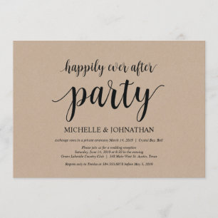 Invitation Heureux toujours après la fête, mariage elopement 