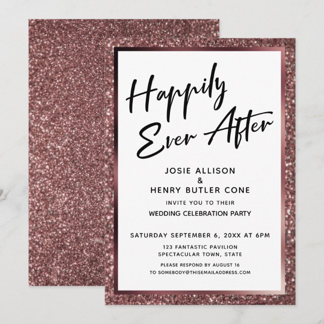 Invitation Heureux toujours après la réception de la Parties  (Devant / Derrière)