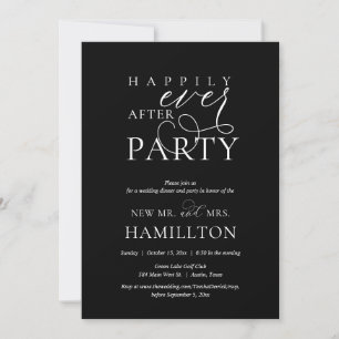 Invitation Heureux toujours après le dîner Mariage et la fête