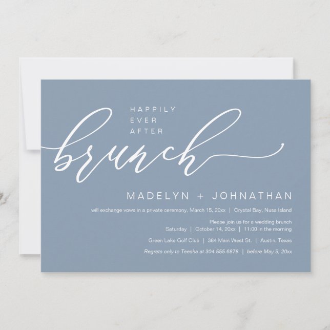 Invitation Heureux toujours après le Mariage Elopement Brunch (Devant)