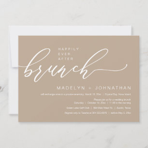 Invitation Heureux toujours après le Mariage Elopement Brunch