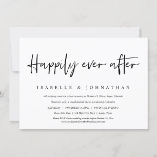 Invitation Heureux toujours après le parti Elopement Mariage 