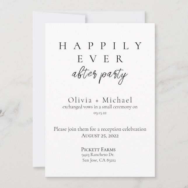 Invitation Heureux toujours après l'Elopement de la fête et r (Devant)