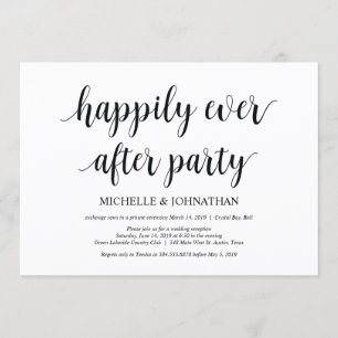 Invitation Heureux toujours après, Mariage Elopement Invitati