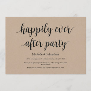 Invitation Heureux toujours après, Mariage Elopement Invitati