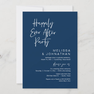 Invitation Heureux toujours après, Mariage Elopement Party In