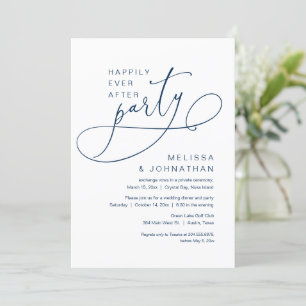 Invitation Heureux toujours après Mariage Elopement Party Nav