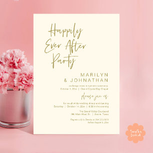 Invitation Heureux toujours après, parti Elopement Mariage