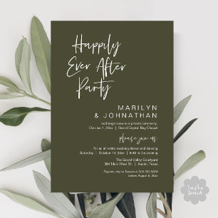 Invitation Heureux toujours après, parti Elopement Mariage