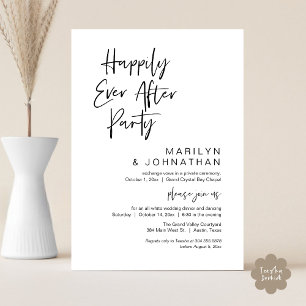 Invitation Heureux toujours après, parti Elopement Mariage