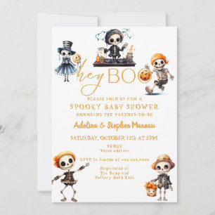 Invitation Hey Boo Halloween Éffrayant Chic Costume Baby show