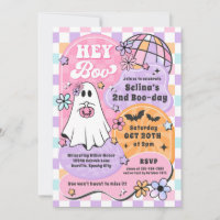 Hey Boo Halloween Groovy Ghost Fête d'anniversaire