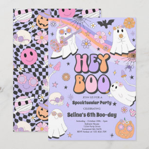 Invitation Hey Boo Halloween Super mignonne Fête d'anniversai