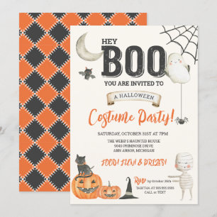 Invitation Hey BOO Kid Amical Halloween Costume Party