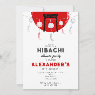 Invitation Hibachi fête d'anniversaire Vent Chimes Furin Japo