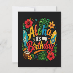 Invitation Hibiscus Aloha Anniversaire Hawaï