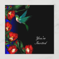 Hibiscus de colibri Modèle de fête d'anniversaire