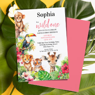 Invitation Hibiscus de la jungle tropicale d'été Un Anniversa