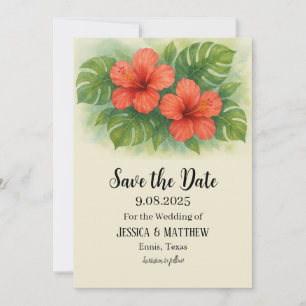 Invitation Hibiscus de plage tropical Mariage