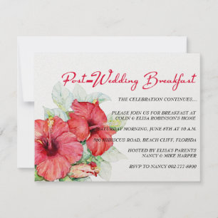 Invitation Hibiscus Fleurs Petit-déjeuner ou Brunch Mariage