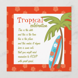 Invitation Hibiscus Surboard