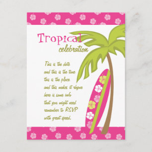 Invitation Hibiscus Surboard