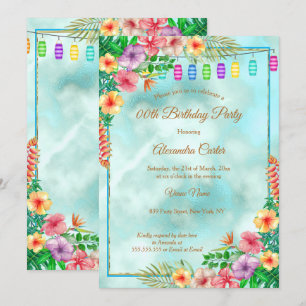 Invitation Hibiscus tropical fête d'été