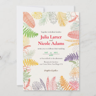 Invitation Hibiscus tropical Forêt sauvage Mariage botanique