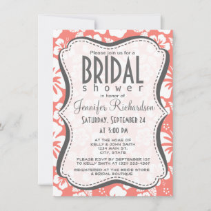 Invitation Hibiscus tropical rose corail